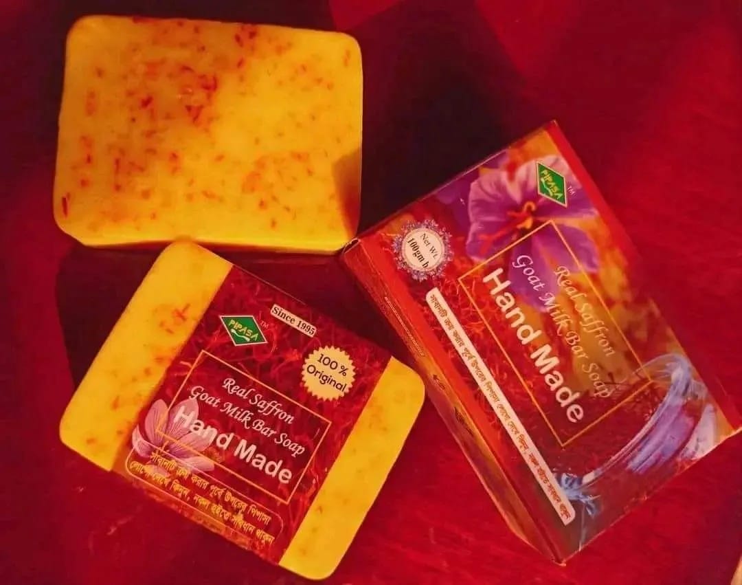 🧼✨ Real Saffron Goat Milk Bar Soap ✨🧼